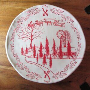 michel melamine christmas cookie plate santa's eve (W3420)